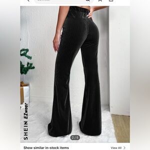 Black Velvet Flare Pants